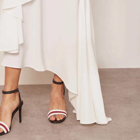 C/MEO Collective Strapless Asymmetrical Ruffle Gown Unique Elegant Dress - Picture 3 of 7